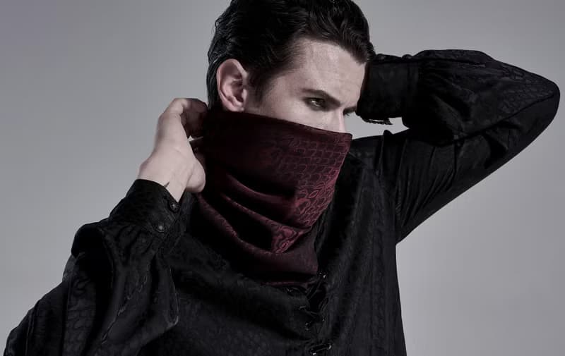 哥德西域刺客龍鱗圍巾面罩 - 紅 / 黑