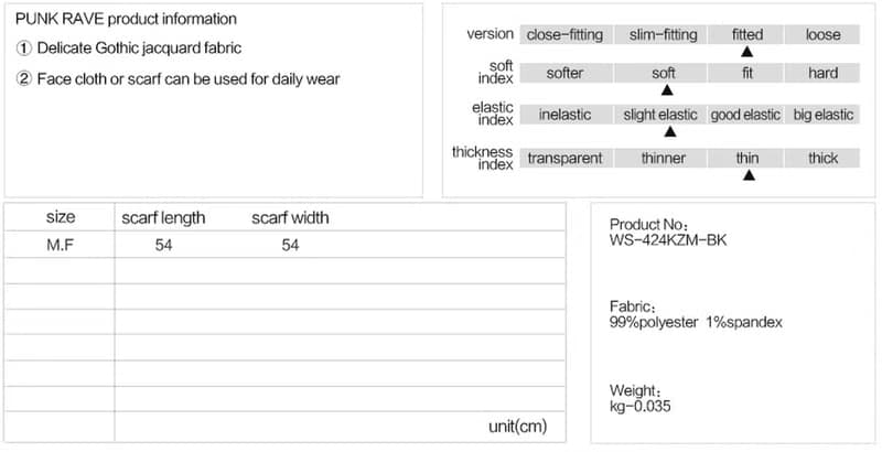 哥德西域刺客龍鱗圍巾面罩 - 紅 / 黑