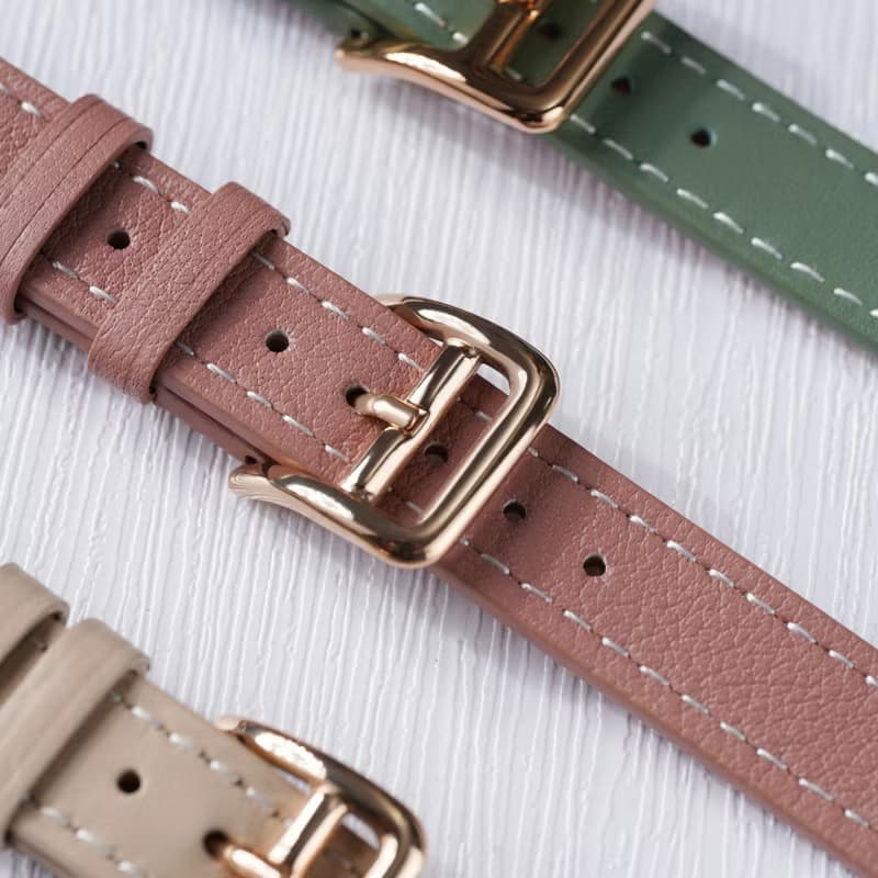 Apple watch - 【霧色】車線細皮革 蘋果錶帶