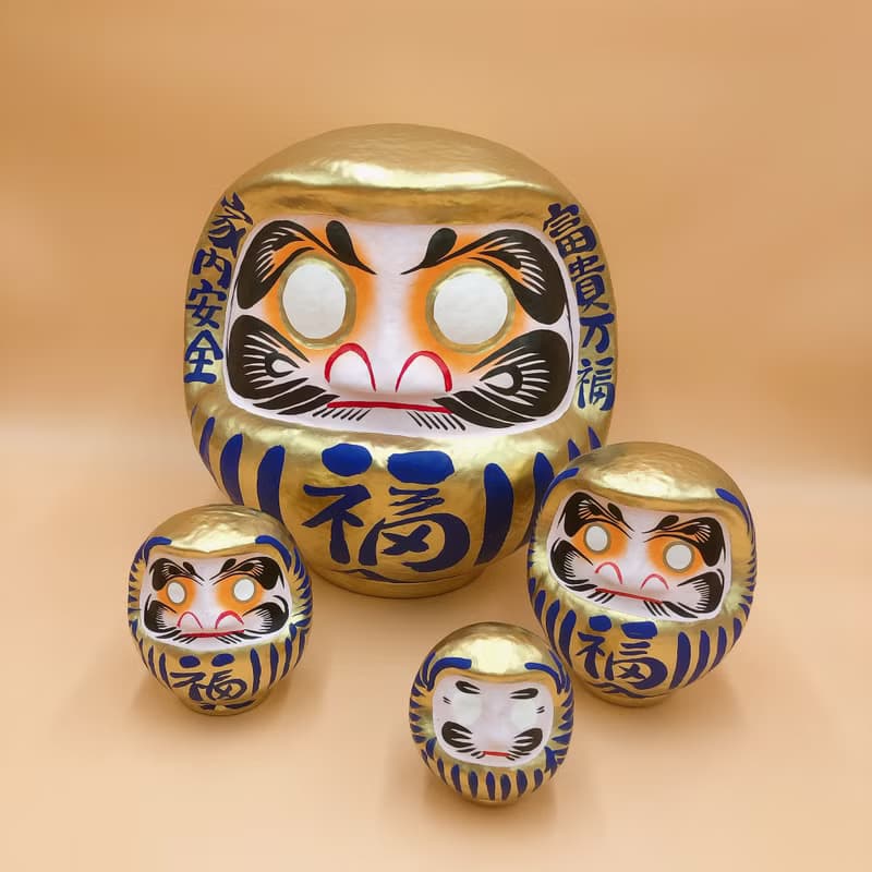 【招福祈願】達摩不倒翁 だるま 金色 30cm 擺設 送禮 許願 DIY
