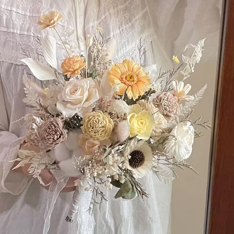 【新娘捧花】婚禮捧花 婚禮 結婚 手綁花 永生花 婚紗照 永生捧花