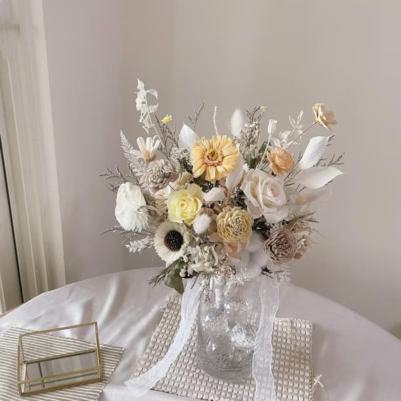 【新娘捧花】婚禮捧花 婚禮 結婚 手綁花 永生花 婚紗照 永生捧花
