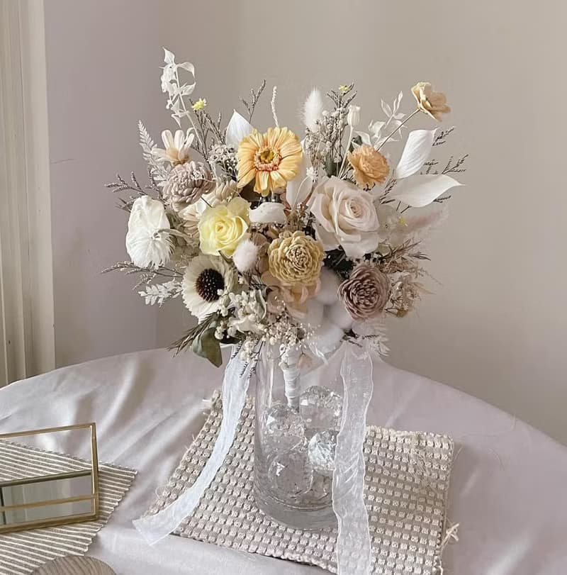 【新娘捧花】婚禮捧花 婚禮 結婚 手綁花 永生花 婚紗照 永生捧花