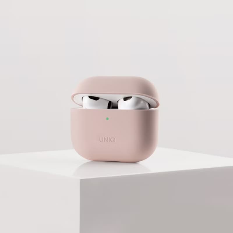 AirPods 3 /4 代 Lino簡約液態矽膠藍牙耳機保護套-粉色