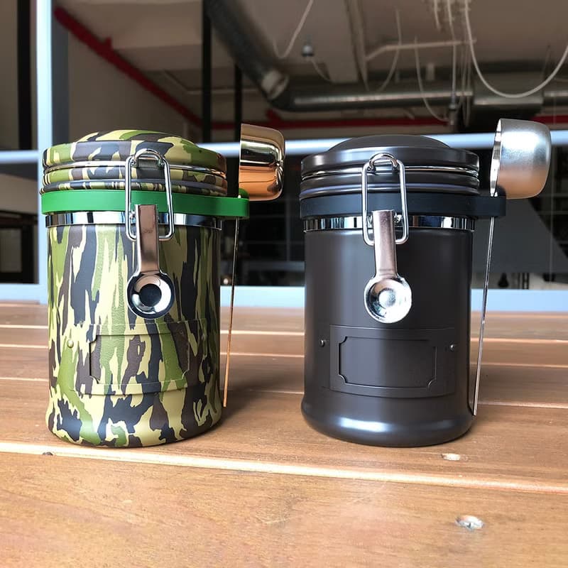 不鏽鋼密封罐 加贈豆匙 收納套 台灣製304 茶罐 咖啡豆罐