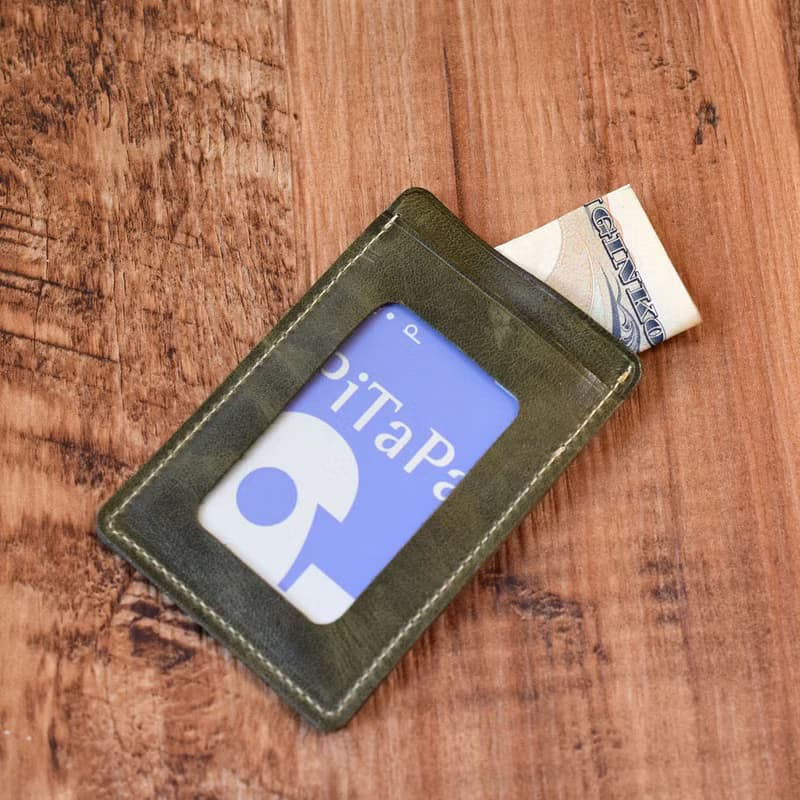 馬皮革 ID卡套 通行卡套  Pass case ID case 深酒紅色