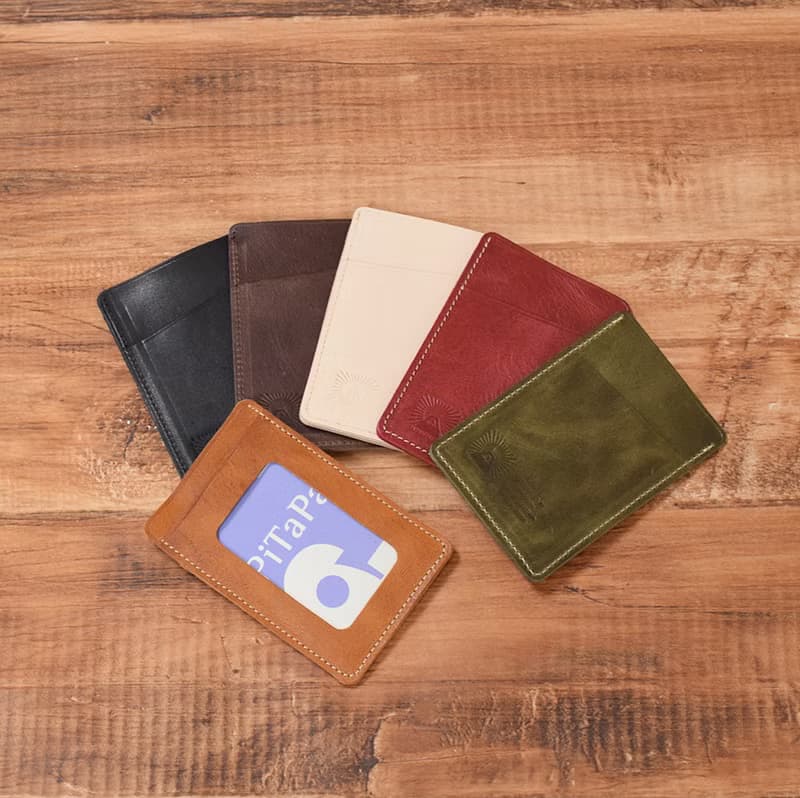 馬皮革 ID卡套 通行卡套  Pass case ID case 深酒紅色