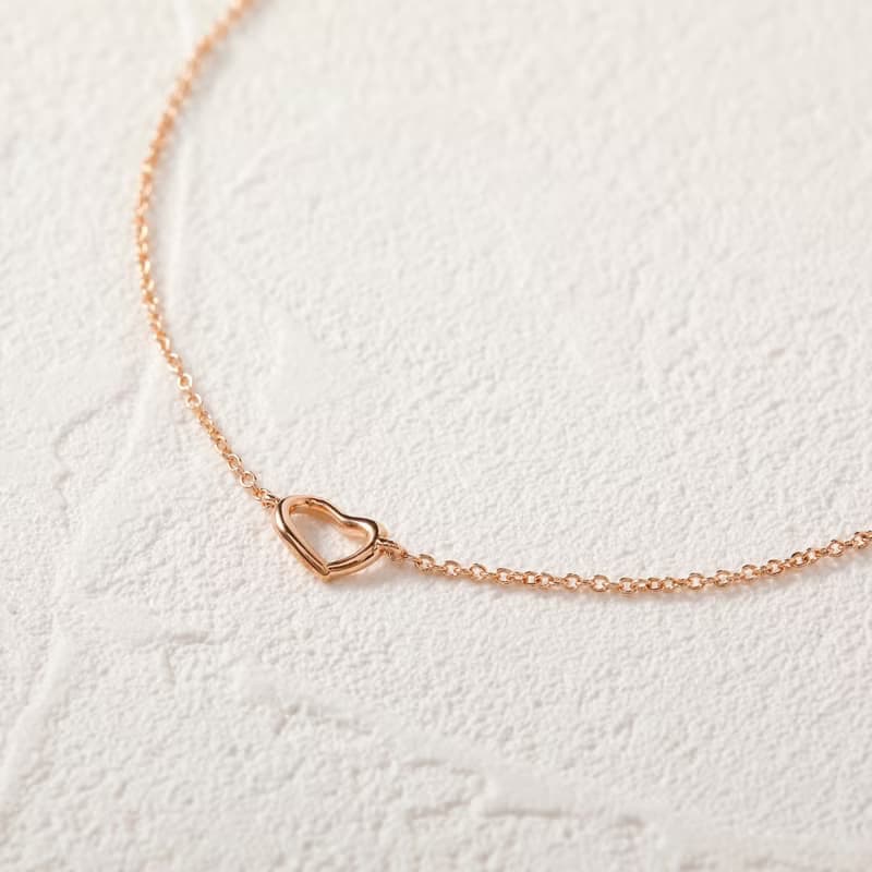 line heart bracelet PG ニッケルフリーブレスレット　大人なハートのブレスレット　ピンクゴールド