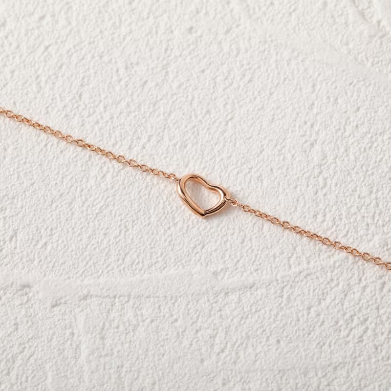 line heart bracelet PG ニッケルフリーブレスレット　大人なハートのブレスレット　ピンクゴールド
