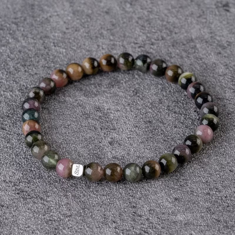 雙色碧璽 | 天然能量手串 | 5.5-6.5mm  D14504