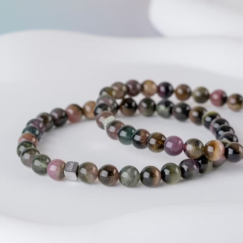 雙色碧璽 | 天然能量手串 | 5.5-6.5mm  D14504