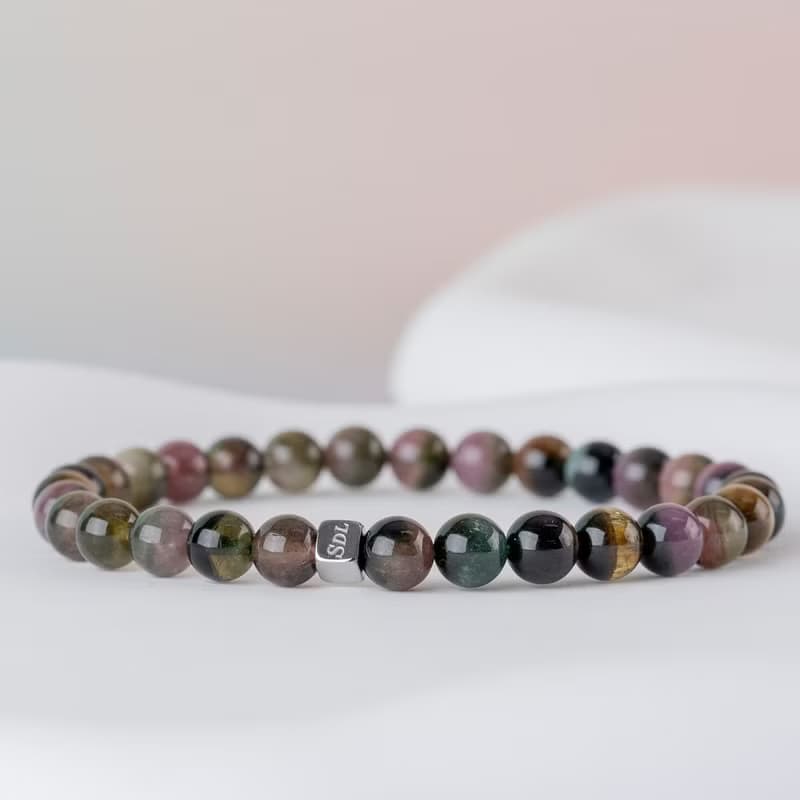 雙色碧璽 | 天然能量手串 | 5.5-6.5mm  D14504