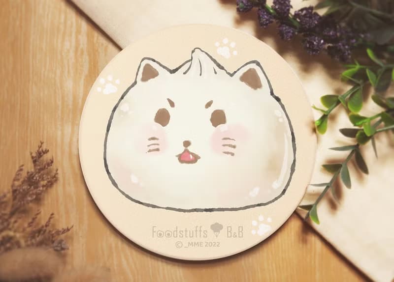 【扛夢山丘】製造幸福。可愛貓咪午茶時光。鶯歌陶瓷吸水杯墊
