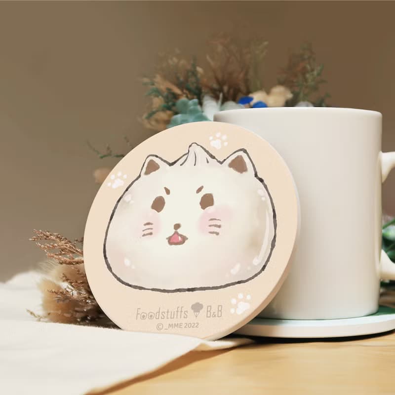 【扛夢山丘】製造幸福。可愛貓咪午茶時光。鶯歌陶瓷吸水杯墊