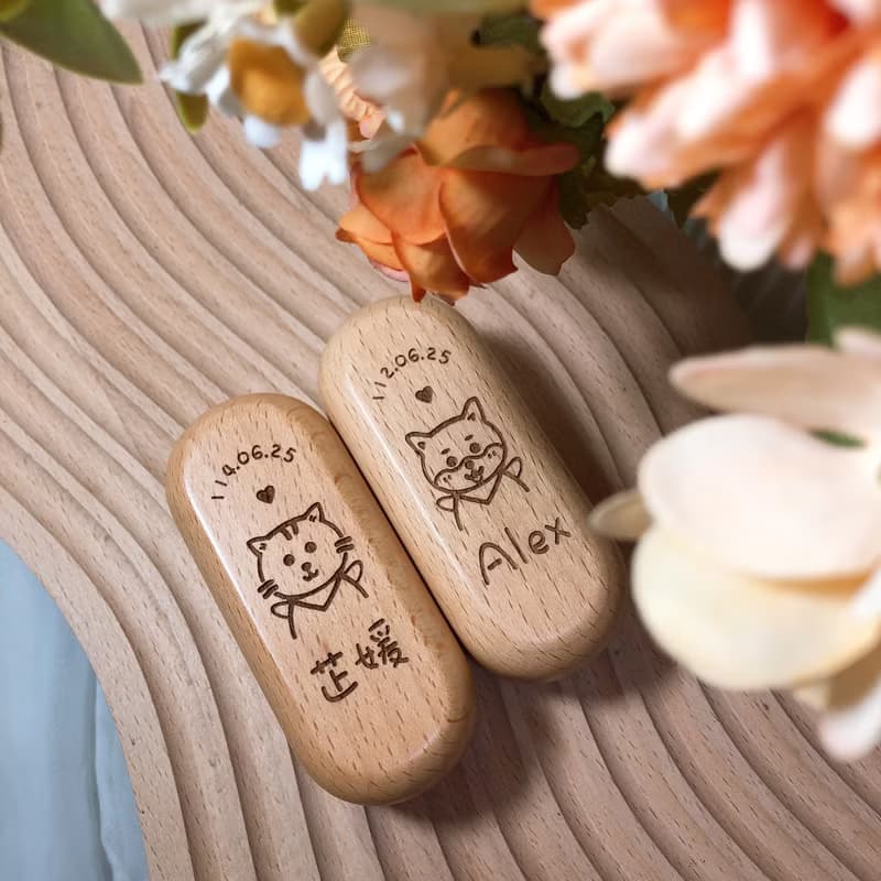 貓咪 狗狗 個人印鑑組 原木款 訂製印鑑 印章 個人印鑑 滿月送禮