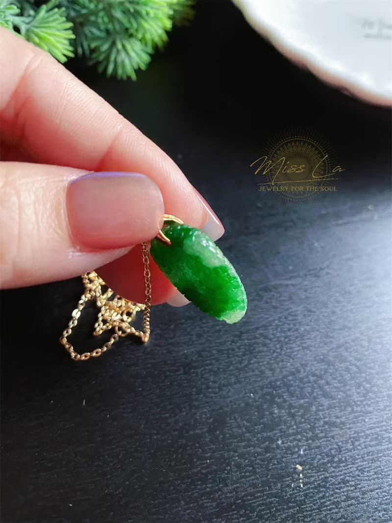 富足 天然緬甸玉翡翠 辣綠 葡萄 項鍊 禮物 長輩禮 生日禮