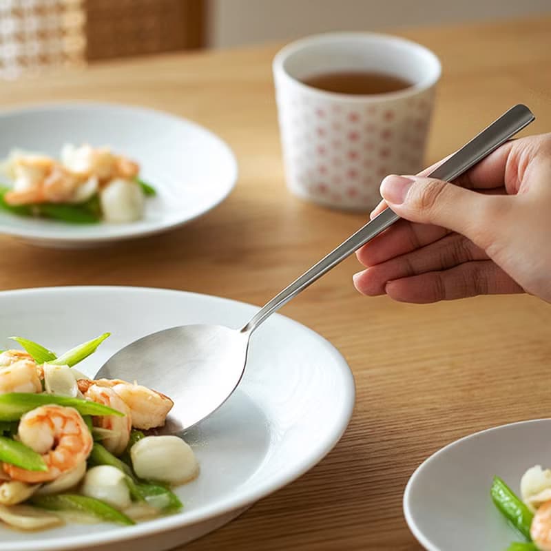 日本霜山 304不鏽鋼一體成形分菜匙/分餐勺-22cm