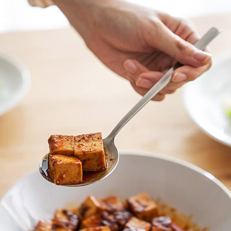日本霜山 304不鏽鋼一體成形分菜匙/分餐勺-22cm