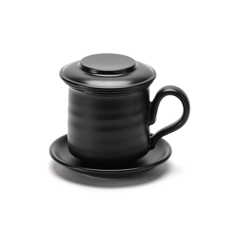 陶作坊|經典同心杯(黑/白)茶葉組合