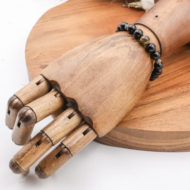 行星之眼 | 黑瑪瑙 黃虎眼石 藍沙石 天然石手鍊