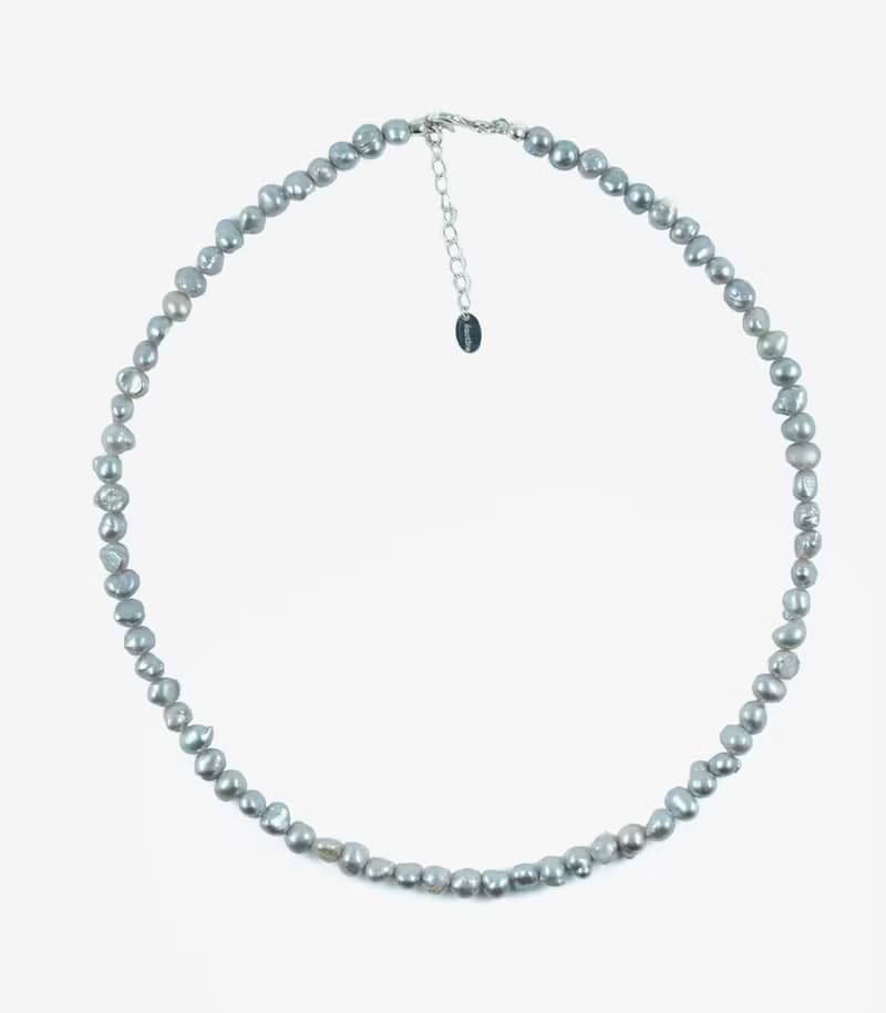 fresh water gray necklace