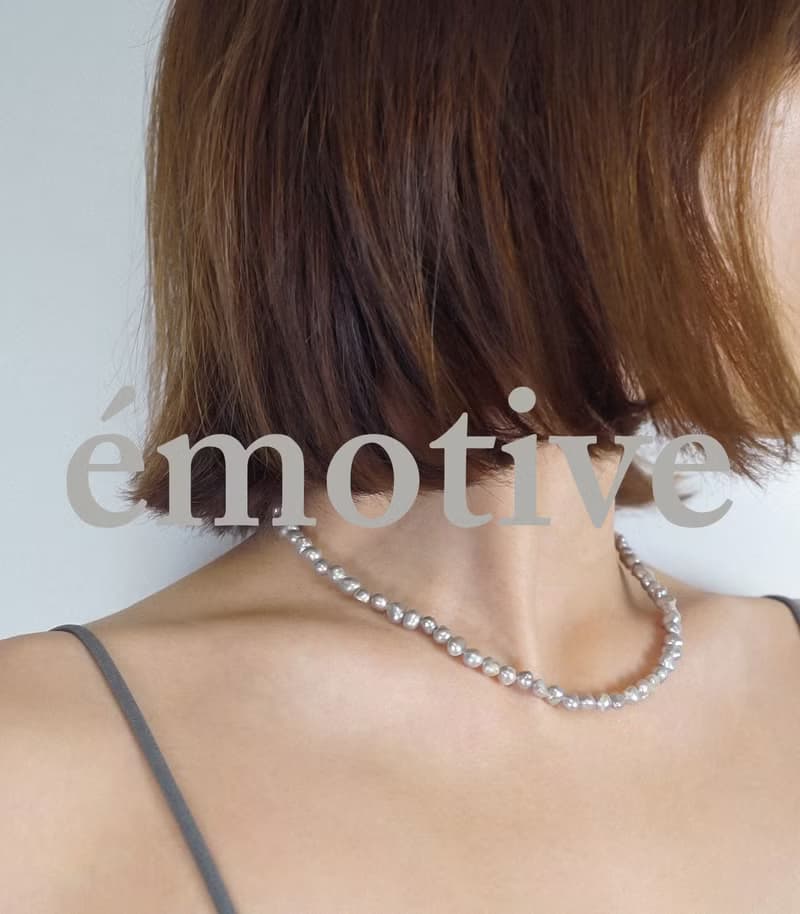 fresh water gray necklace