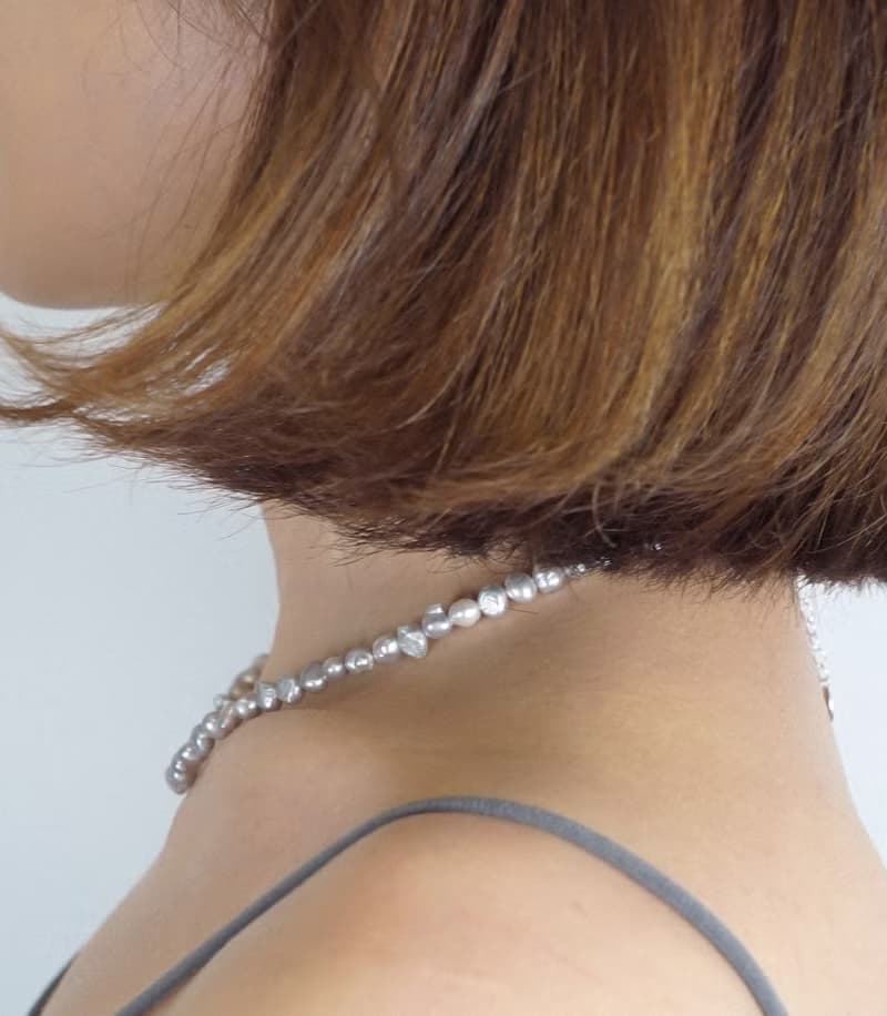 fresh water gray necklace