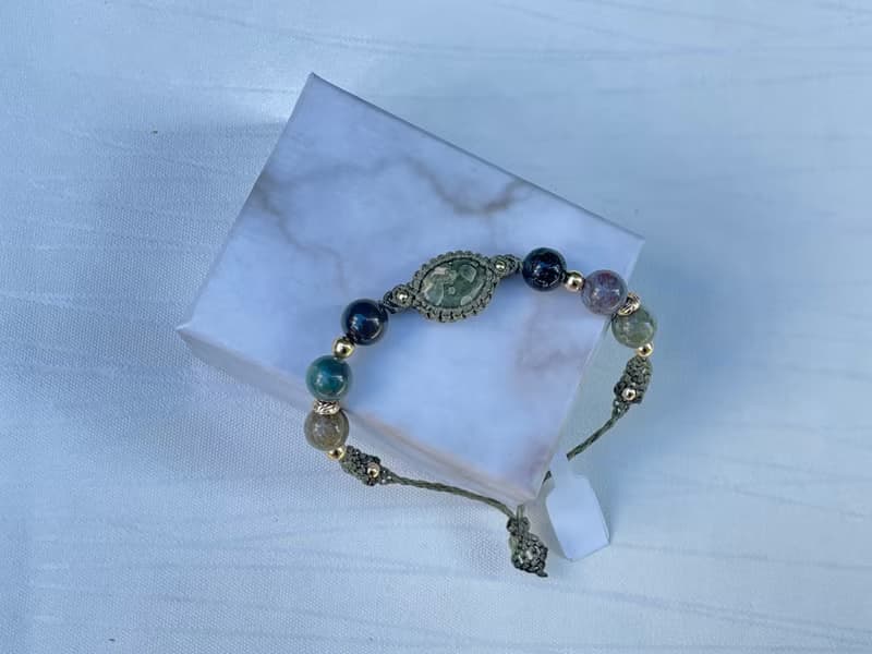 *220550 Macrame 南美蠟線 海洋碧玉 手鍊