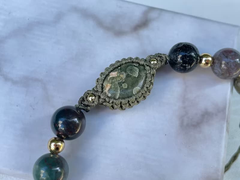 *220550 Macrame 南美蠟線 海洋碧玉 手鍊