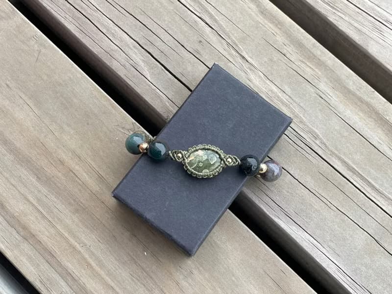 *220550 Macrame 南美蠟線 海洋碧玉 手鍊