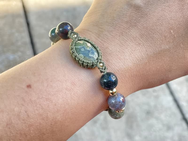 *220550 Macrame 南美蠟線 海洋碧玉 手鍊