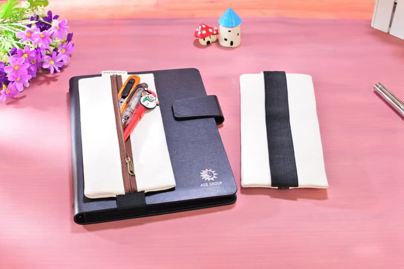 筆記本用大容量帆布筆袋 亦可當環保餐具袋用