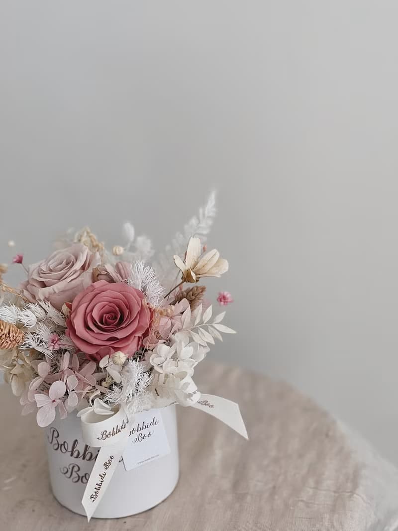 【永生玫瑰花盆花】• 情人節禮物/生日禮物/永生花/永生玫瑰花