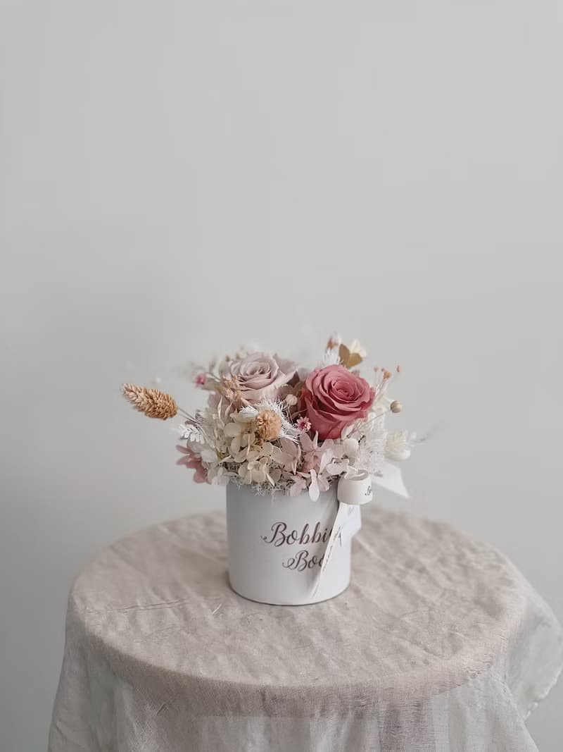 【永生玫瑰花盆花】• 情人節禮物/生日禮物/永生花/永生玫瑰花