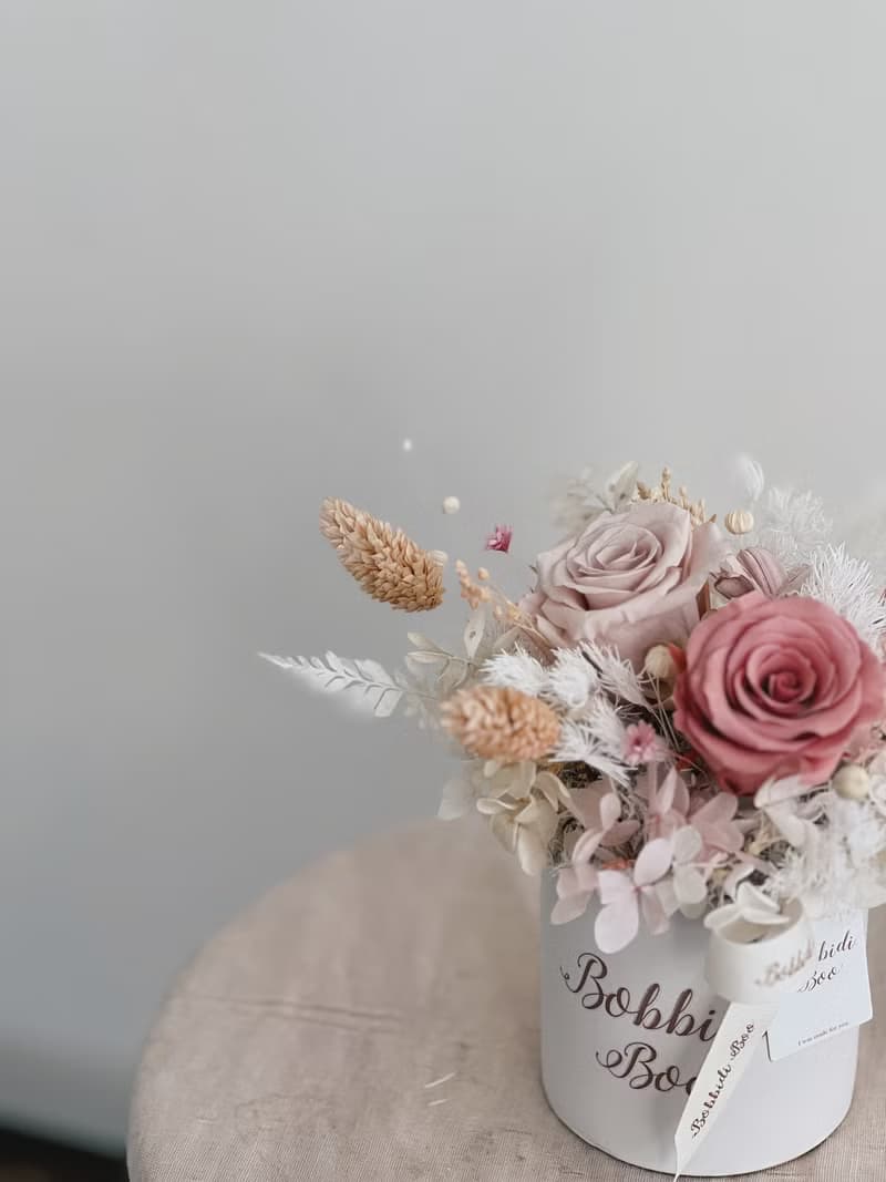 【永生玫瑰花盆花】• 情人節禮物/生日禮物/永生花/永生玫瑰花