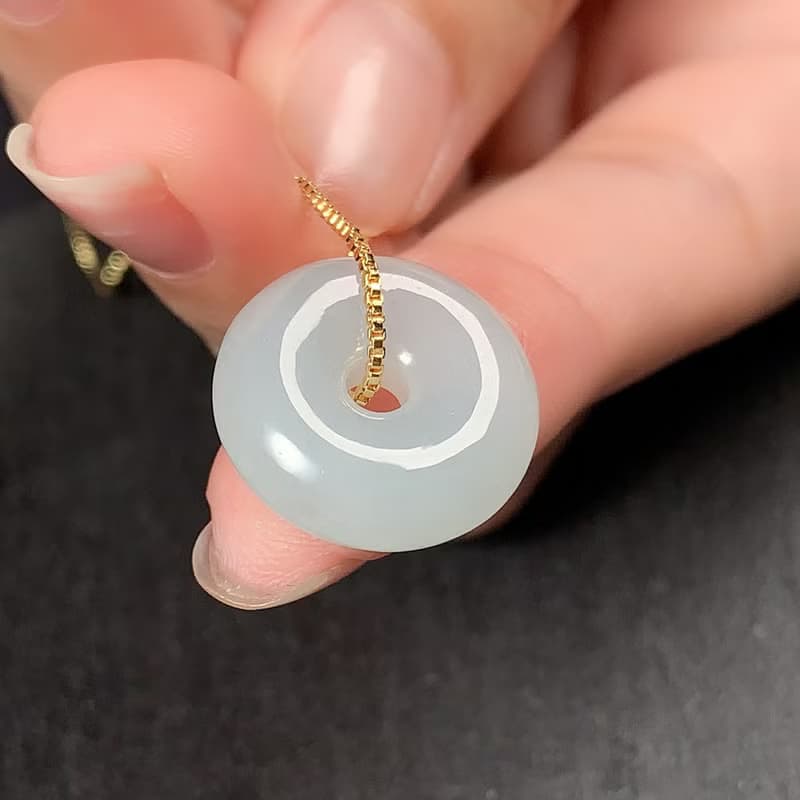【願‧平安】冰種翡翠平安扣項鍊 | 天然緬甸玉A貨翡翠 | 送禮
