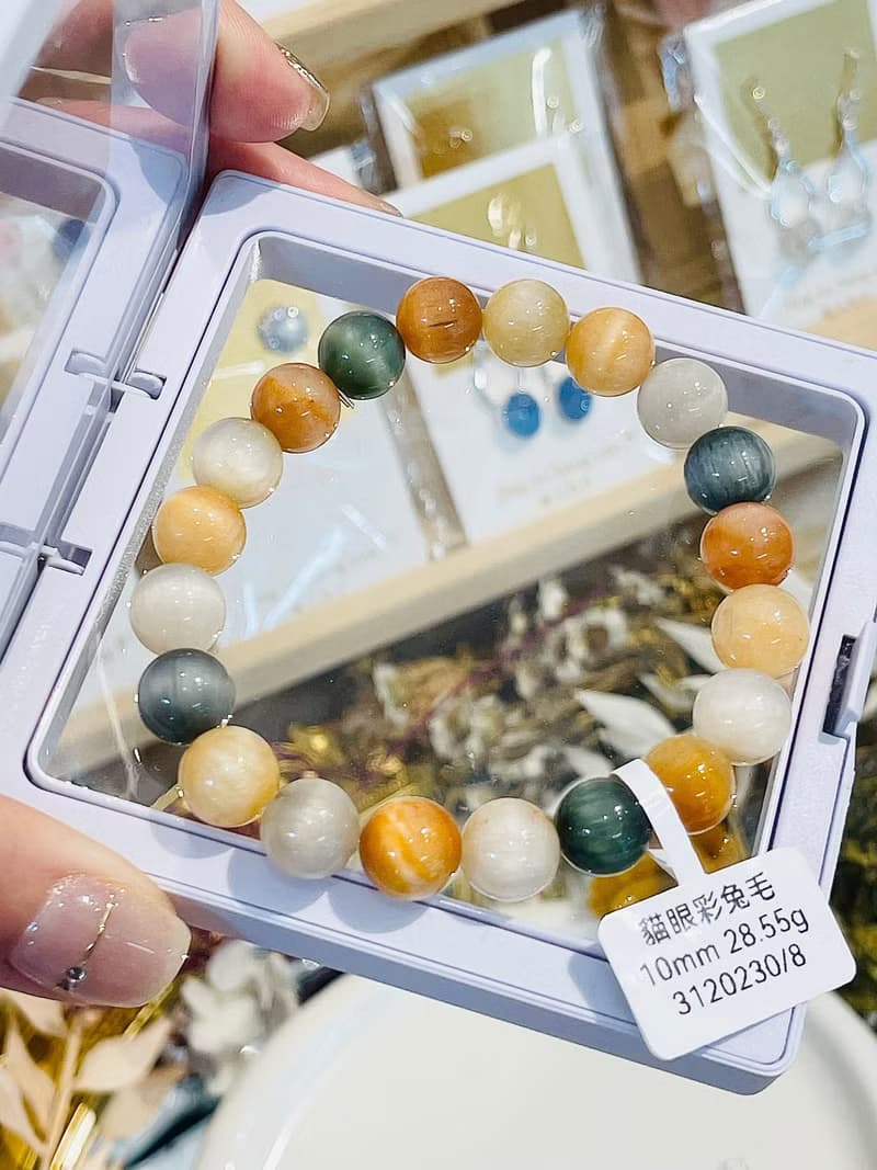 精品高光彩兔毛水晶10mm28.55g滿毛順髮強光正向積極遠離負面