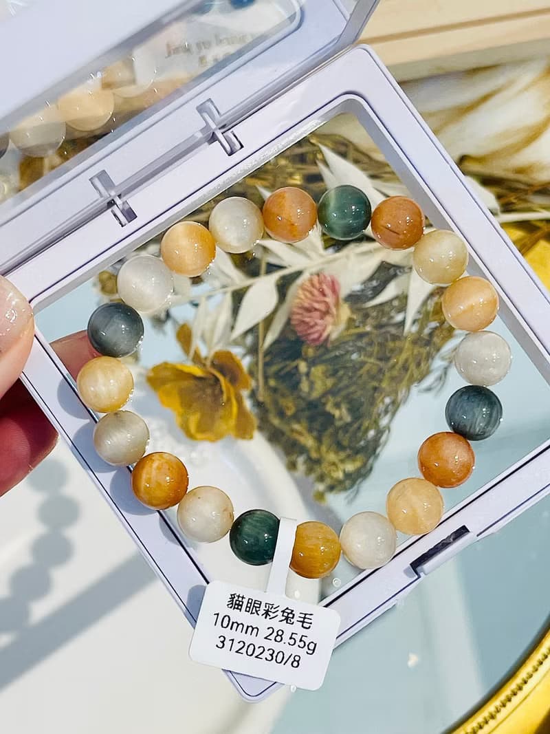 精品高光彩兔毛水晶10mm28.55g滿毛順髮強光正向積極遠離負面