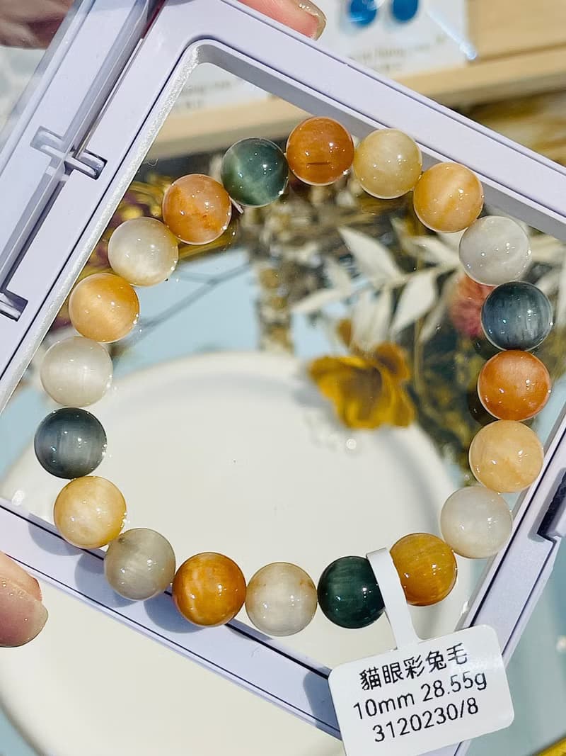 精品高光彩兔毛水晶10mm28.55g滿毛順髮強光正向積極遠離負面