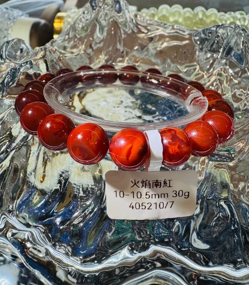 小精品火焰南紅10-10.5mm30g手珠護身保平安避邪氣血循環提高睡眠