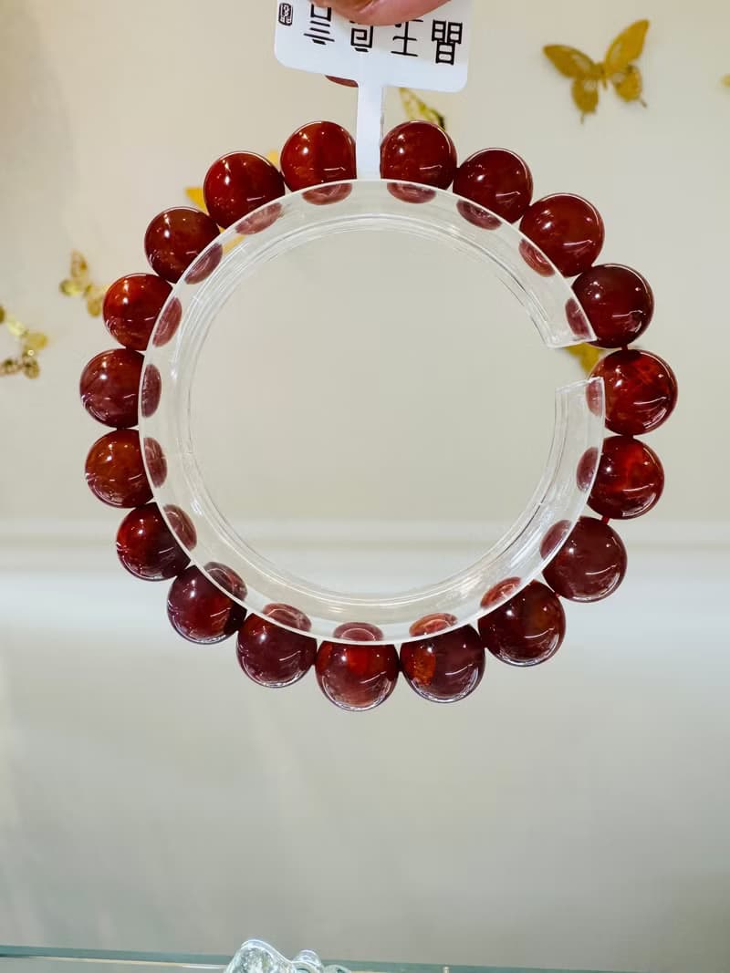 小精品火焰南紅10-10.5mm30g手珠護身保平安避邪氣血循環提高睡眠