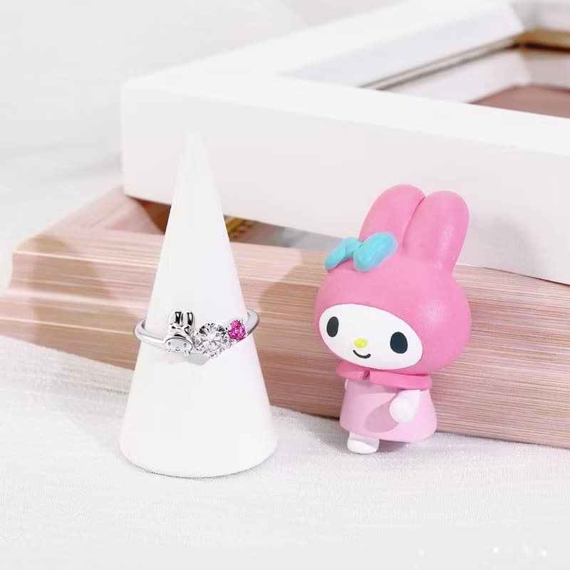 MyMelody 莫桑鑽系列-美樂蒂莫桑石單鑽純銀戒指