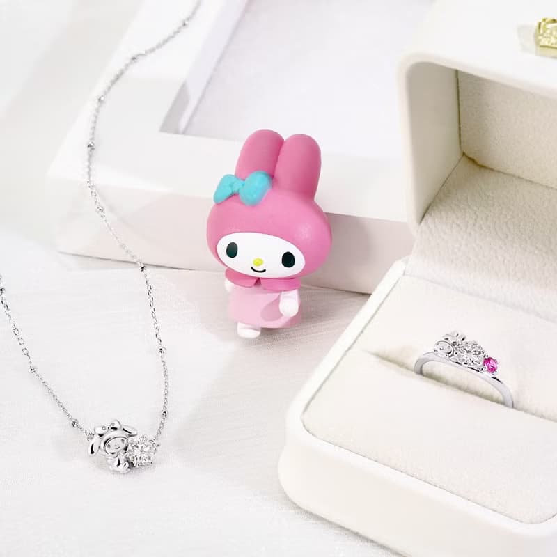 MyMelody 莫桑鑽系列-美樂蒂莫桑石單鑽純銀戒指