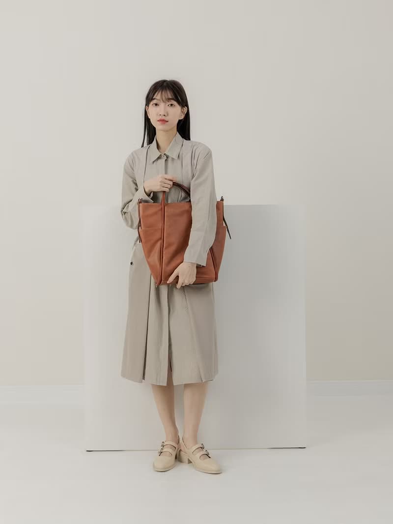 supportingrole 真皮都會優雅休閒精緻手提肩側背包 咖啡