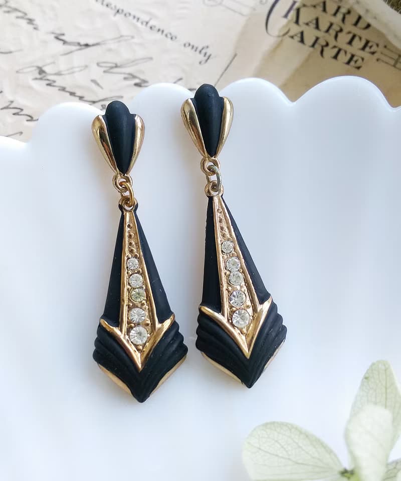 Vintage Jewelry 西洋古董飾品 啞光 摩登 老派復古  針式耳環