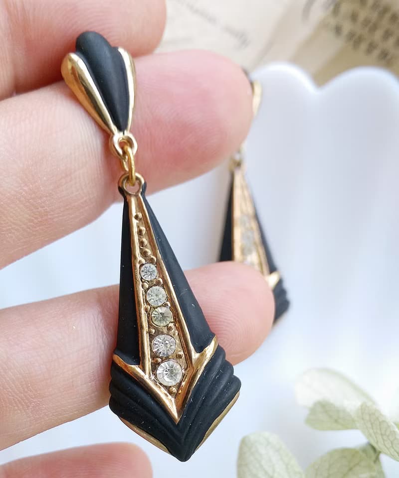 Vintage Jewelry 西洋古董飾品 啞光 摩登 老派復古  針式耳環