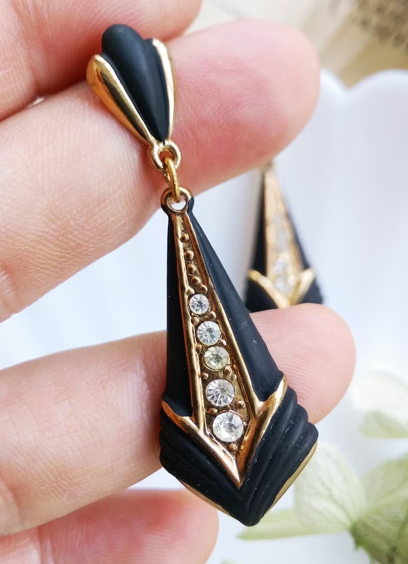 Vintage Jewelry 西洋古董飾品 啞光 摩登 老派復古  針式耳環