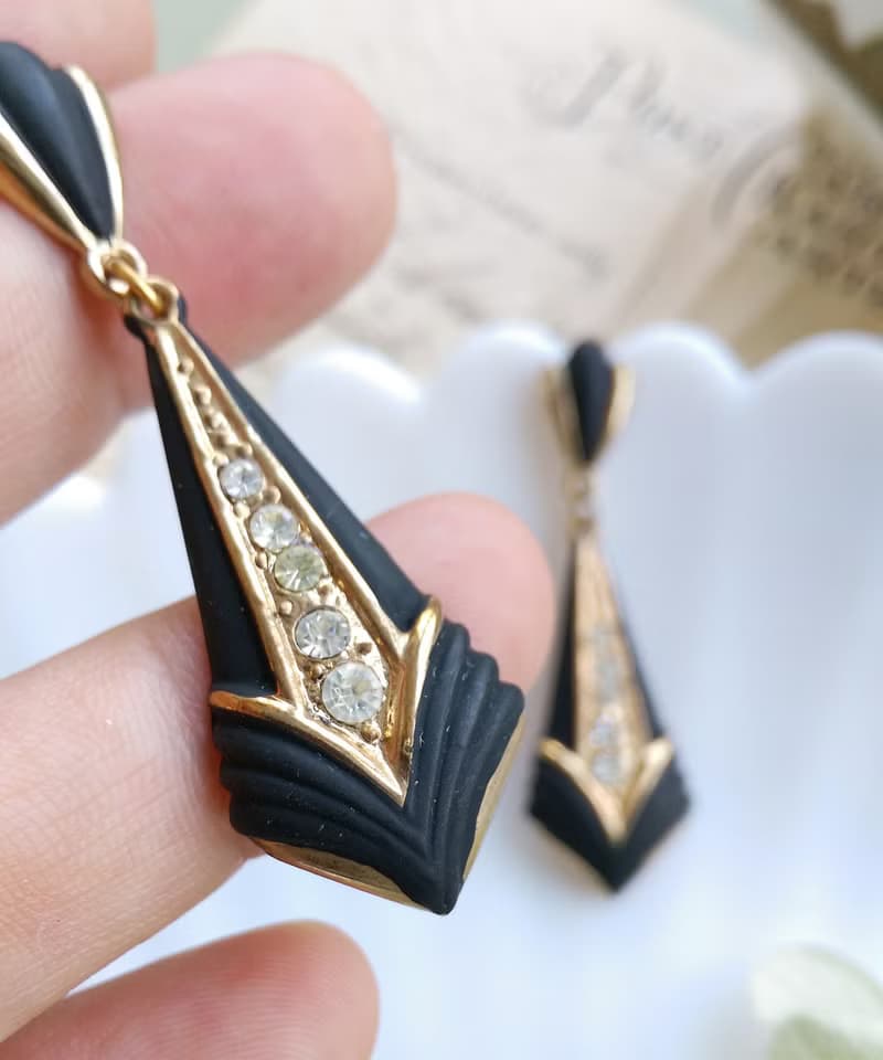 Vintage Jewelry 西洋古董飾品 啞光 摩登 老派復古  針式耳環
