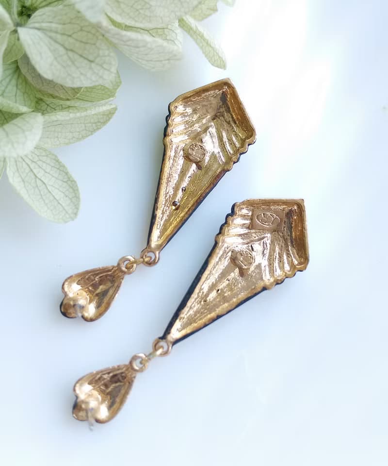 Vintage Jewelry 西洋古董飾品 啞光 摩登 老派復古  針式耳環