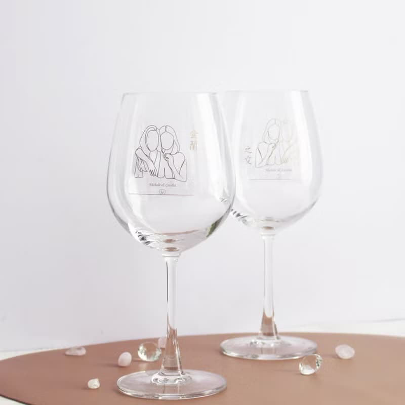 Minimalist簡單愛系列|訂製金蘭之交紅酒對杯—文字雕刻